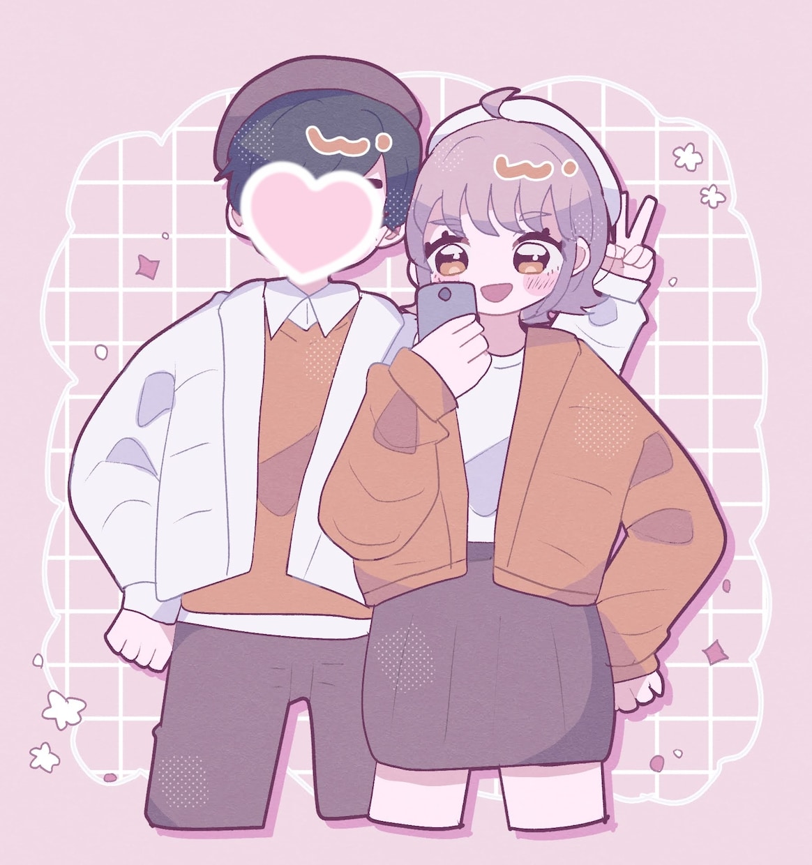 カップル(夢絵)イラスト描きます 低価格でアイコンや全身絵を描きます！ イメージ1