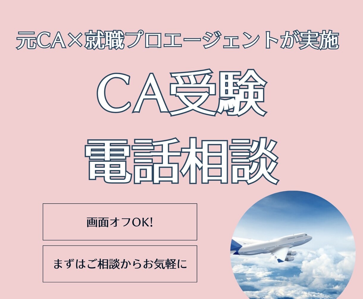 CA受験についての相談に乗ります これからエアライン業界を目指そうと思っている方へ イメージ1