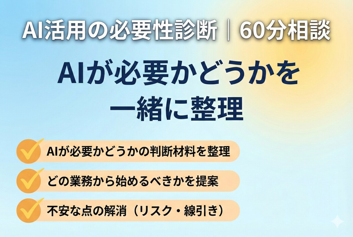 AI活用の必要性を診断します 必要性と優先度を一緒に決めます イメージ1