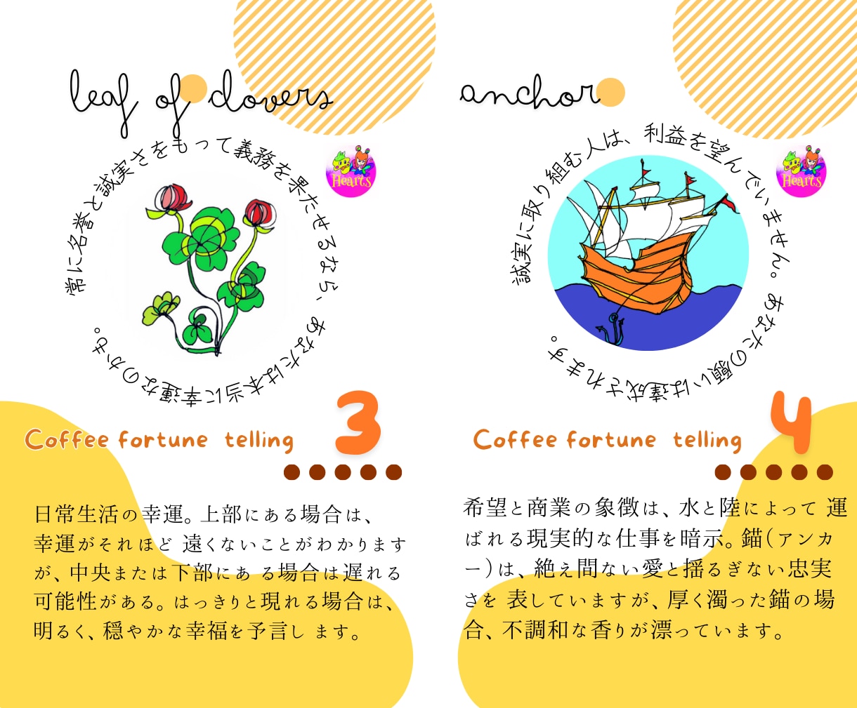 もとになった希望のゲームやコーヒー占いを解釈します コーヒー占いの紋章が希望のゲームやルノルマンのシンボルに！ イメージ3