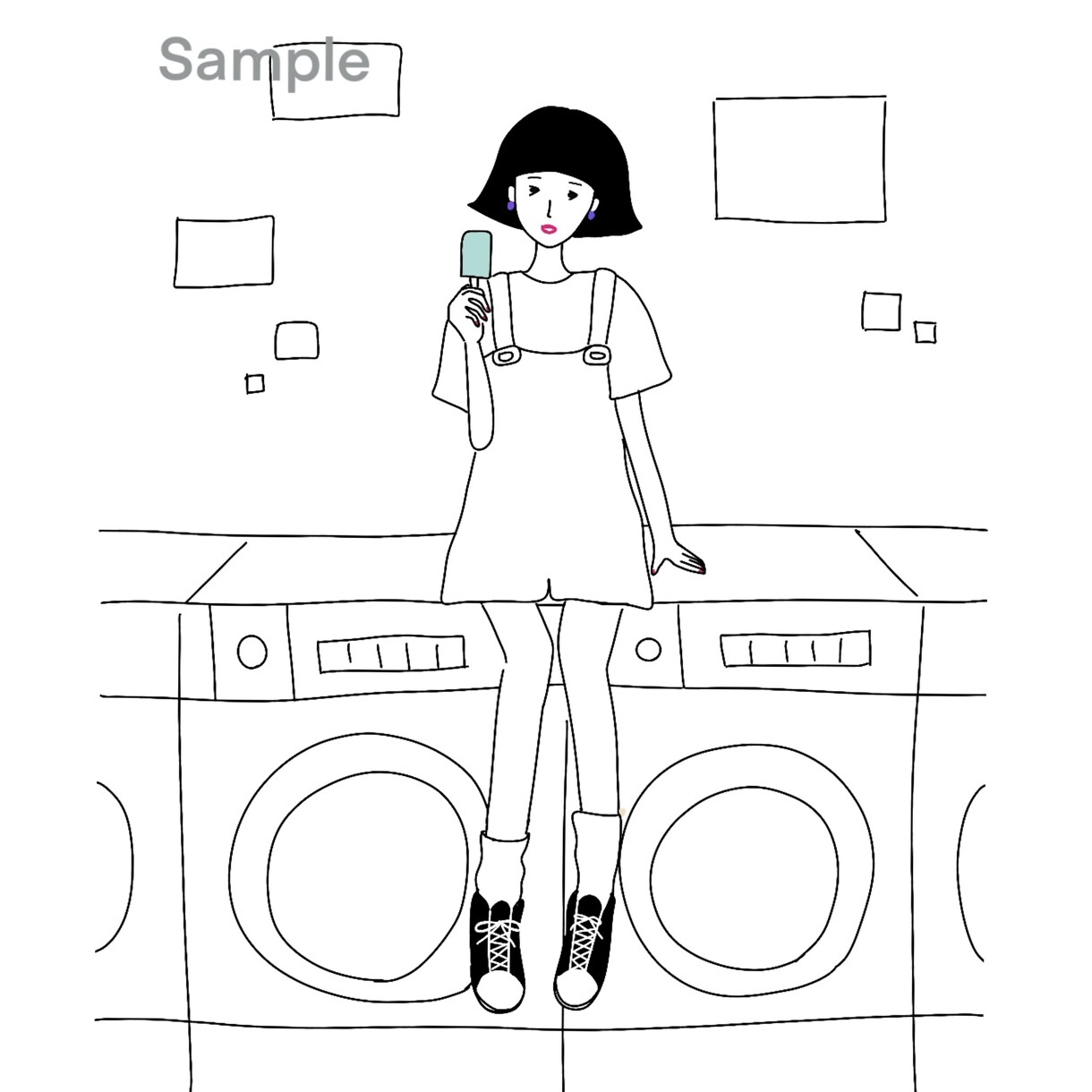 手描き風 シンプルな線画イラストを描きます Webサイトや印刷物の挿絵、パッケージなどの制作に◎ イメージ1