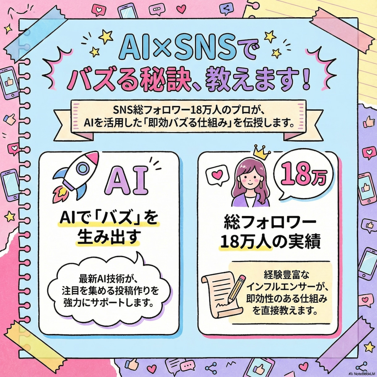 AI技術を活用したバズる投稿作りをサポートします SNS総フォロワー18万人の私が教える！バズる仕組み！ イメージ1