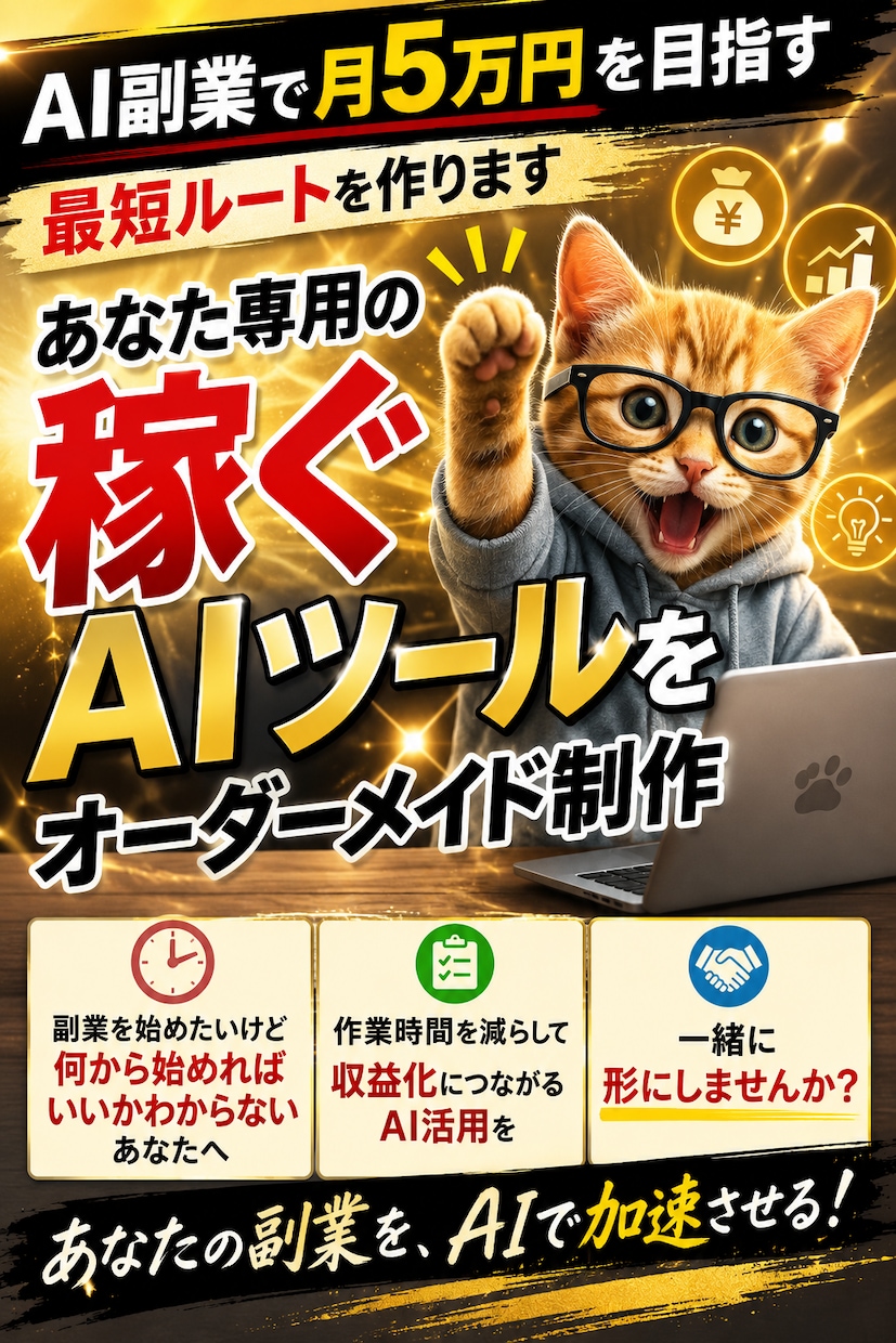 月5万を目指す初心者専用ツールを作ります 学ぶより使うだけの専用AI副業ツール イメージ1