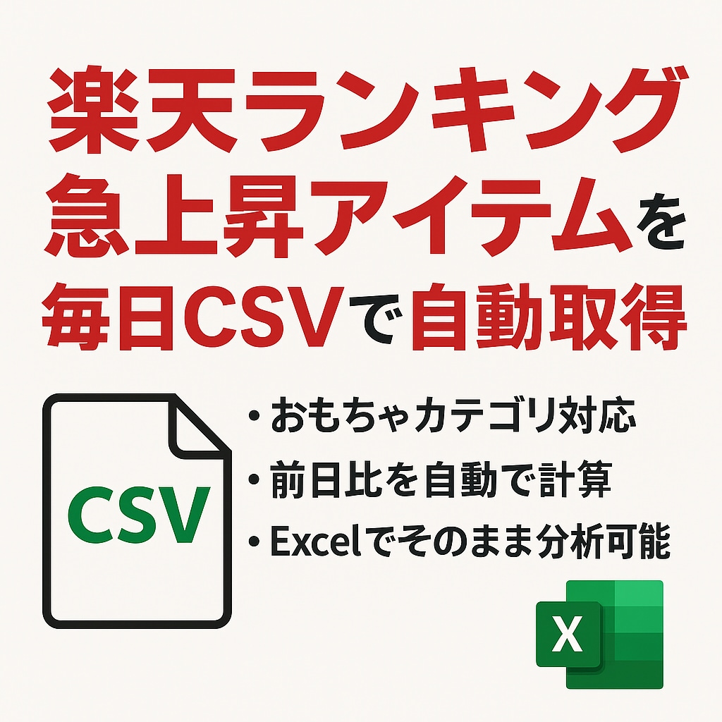 楽天ランキングの急上昇を取得するアプリを納品します 流行トレンドや売れ筋商品の把握に イメージ1