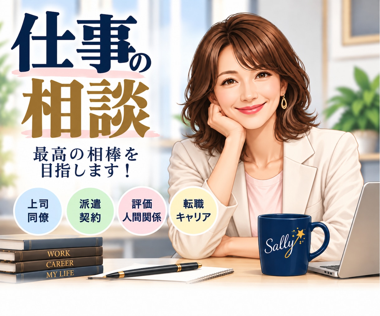 仕事・職場・転職の悩みを聞きながら一緒に整理します 上司・同僚・派遣・評価・キャリアなど言いにくい悩みも話せます イメージ1