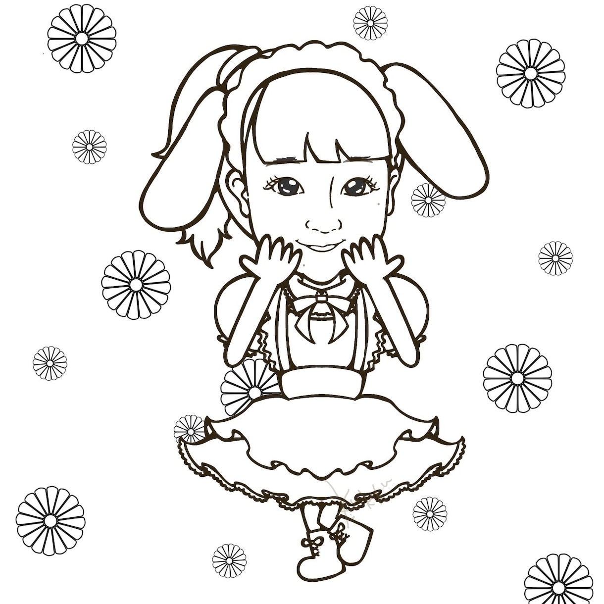 お好きな『ぬりえ』おつくりします あなただけの特別な贈り物にꕤ*『似顔絵ぬりえ』も作れますよ♫ イメージ8