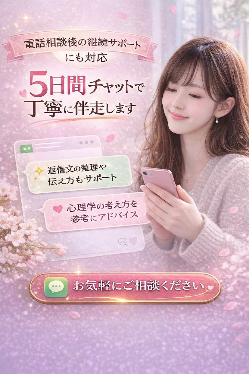 復縁先生◎5日間チャットサポートにて伴走します メッセージによる継続サポート、相談はこちらをご利用ください！ イメージ1
