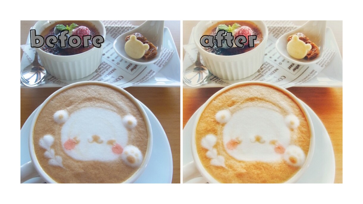 オシャレなカフェメニューの写真レタッチします カフェメニュー写真の加工・修正を高品質に行います イメージ3