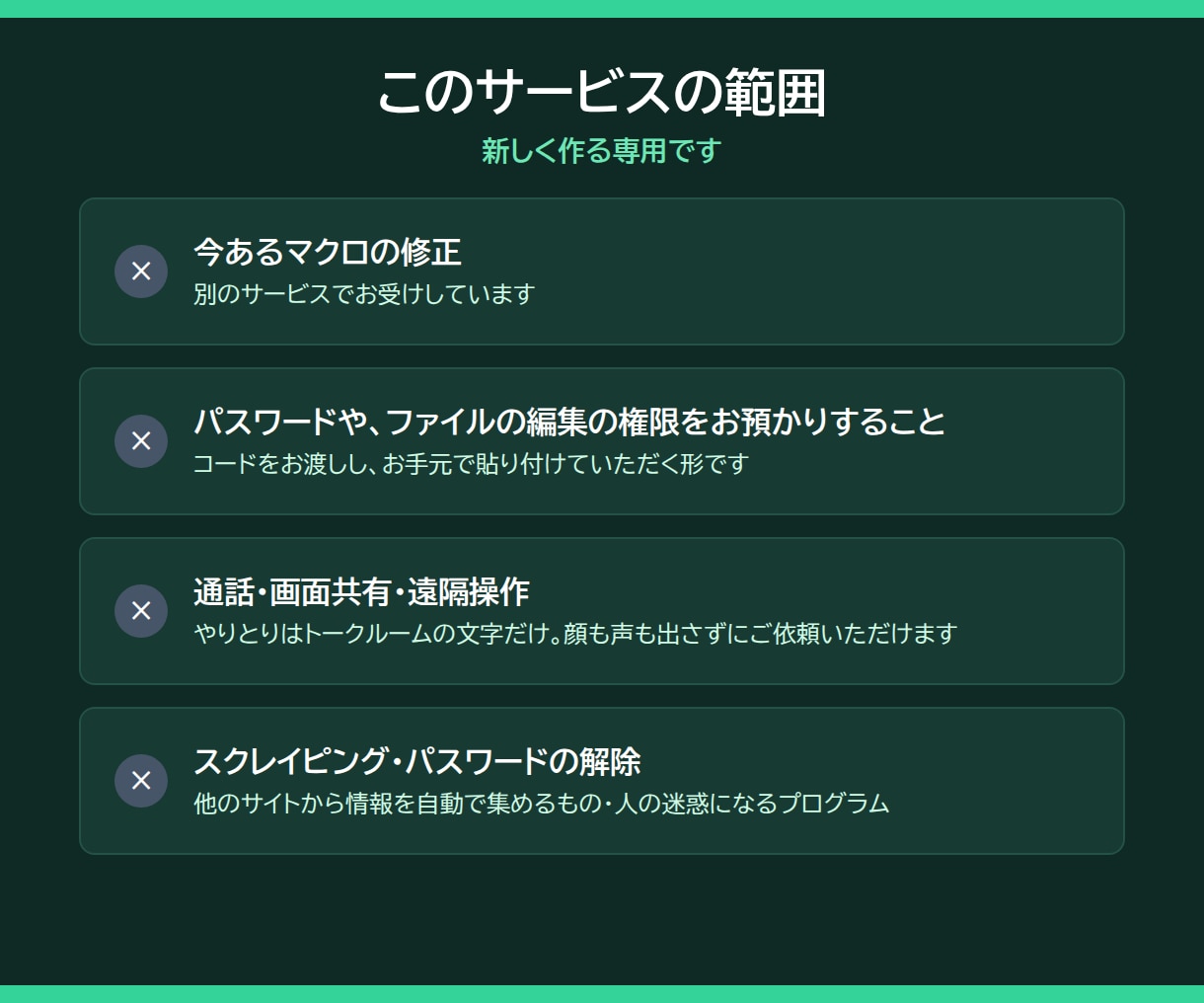 Excelマクロ・VBA作成で手作業を自動化します 新しく作る専用｜手順書・見本データつき・通話なし イメージ10