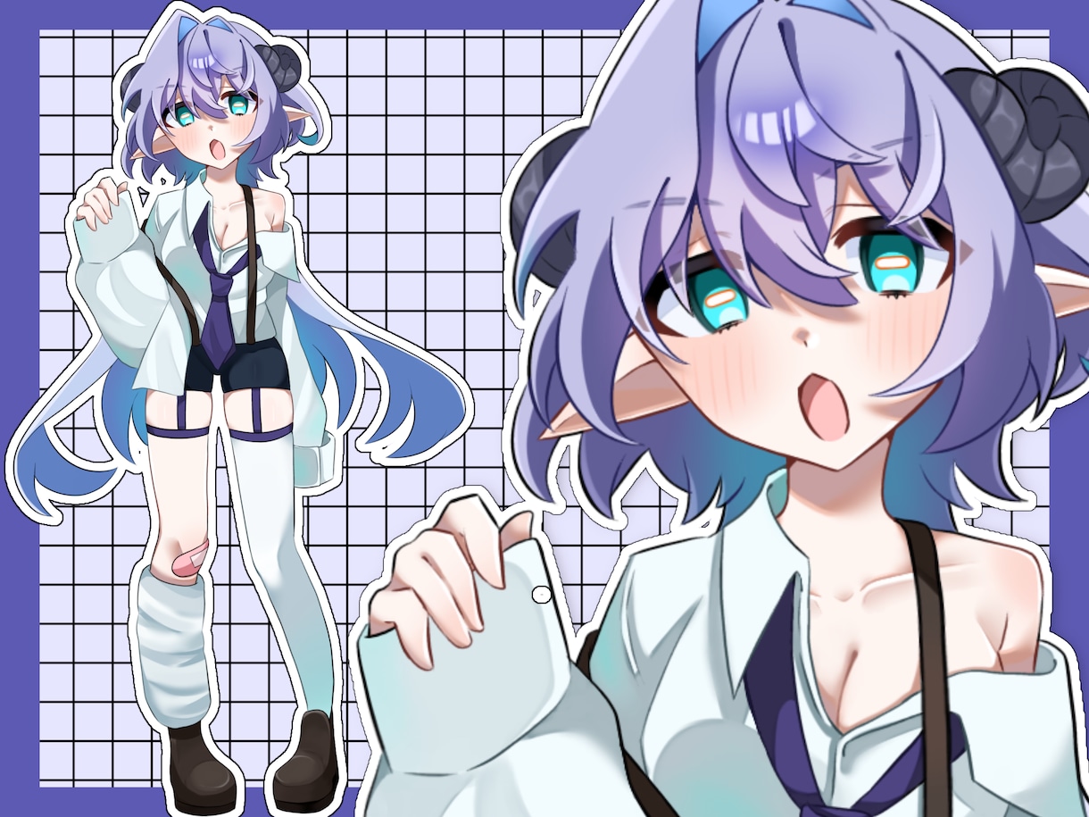 SNSで使用できる等身イラストを描きます SNS活動でイラストが必要な方のためのイラストを作成します イメージ1