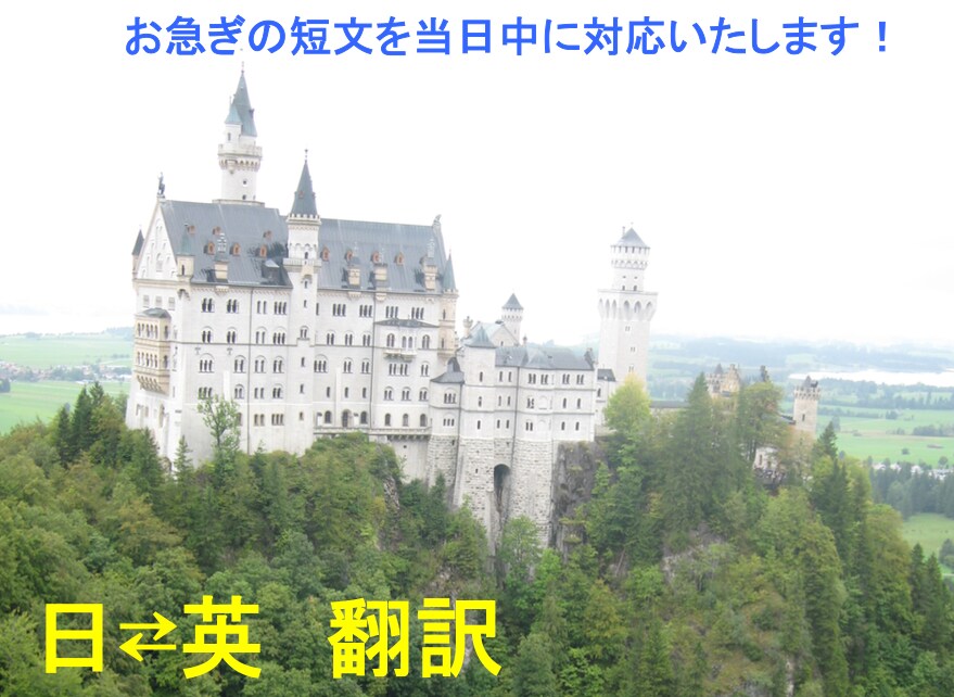 短文でお急ぎの、日本語⇔英語翻訳を承ります お急ぎの翻訳を平日の場合当日中にお届けします！ イメージ1
