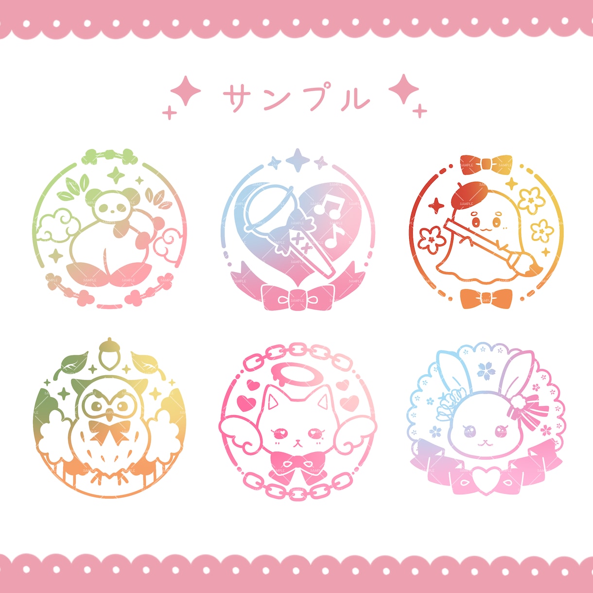 VTuberスタンプロゴ作ります 商用可で差分多めのスタンプみたいなかわいいシンボルロゴ イメージ2