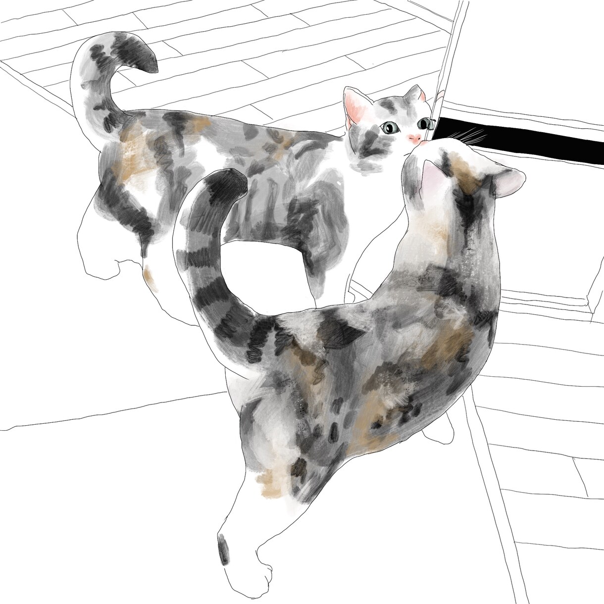 大切なペットの似顔絵を描きます 柔らかいタッチで最高のワンシーンを イメージ3