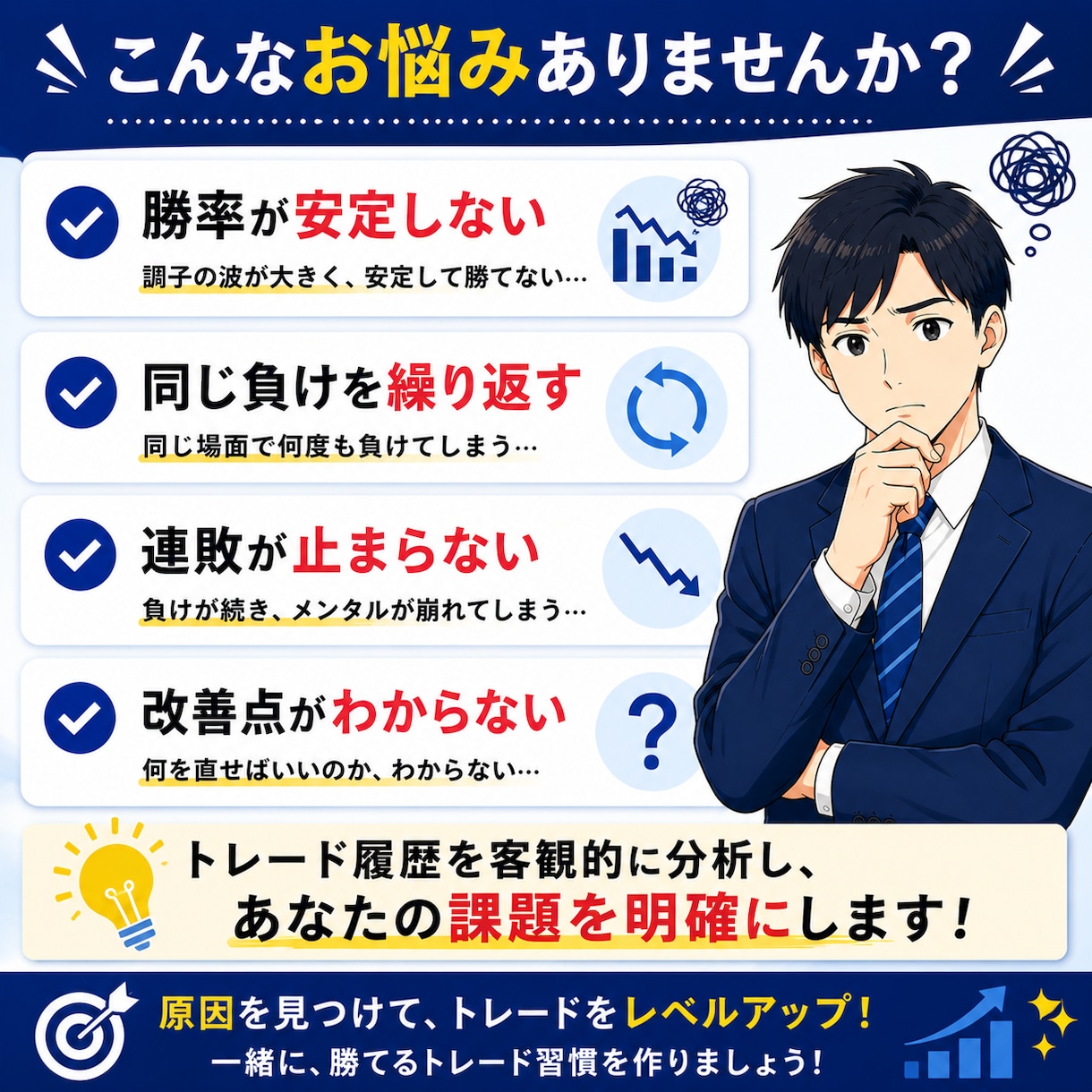 トレード履歴から負けパターンを分析します 感情や癖を見える化して改善点をご提案します イメージ2