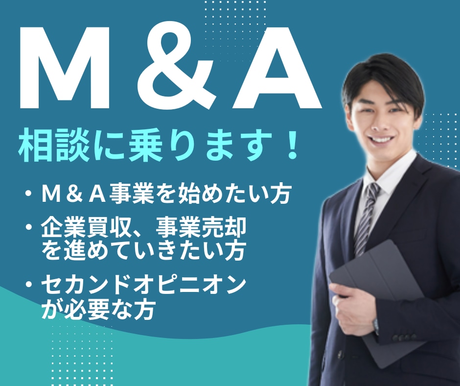 Ｍ＆Ａ事業の相談にのります プロジェクト推進、セカンドオピニオンとしてのアドバイス イメージ1