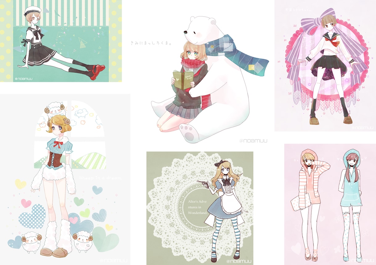 貴方だけのオリジナルイラストを描きます ポップ･ダーク･ほのぼの･ゆめかわお好みの絵柄で イメージ3