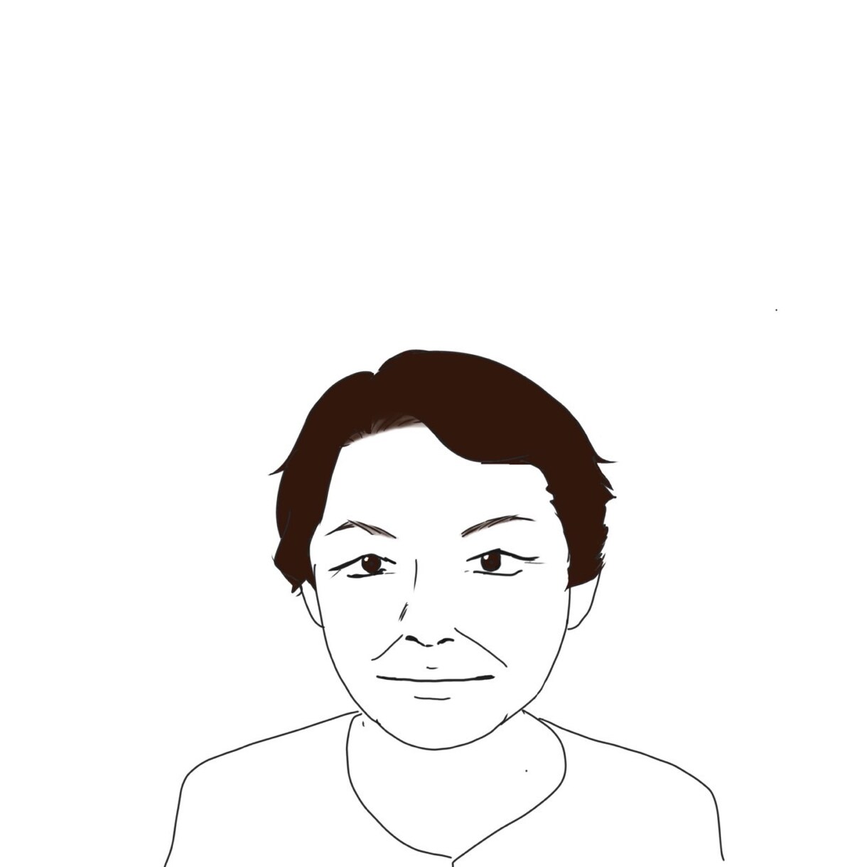 シンプルテイストな似顔絵を作成いたします 頂いたお写真からモノトーンベースのイラストを作成します イメージ3
