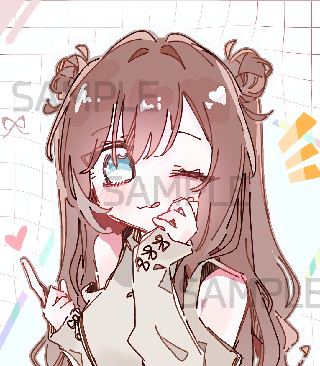 女の子のバストアップのイラスト描きます 女の子キャラクターのバストアップのイラストを描きます。 イメージ1