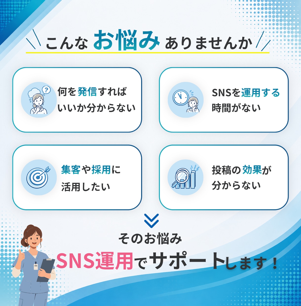 医療・介護のInstagram運用を支援します 医療現場を知る看護師が集客・採用につながる発信を支援します イメージ3