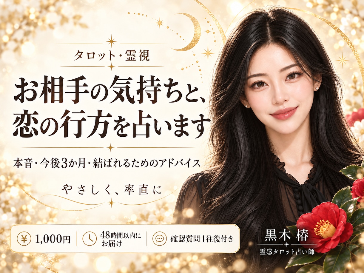 お相手の気持ちと、恋の行方を占います タロット・霊視で読み解くお相手の本音と今後｜やさしく、率直に イメージ1