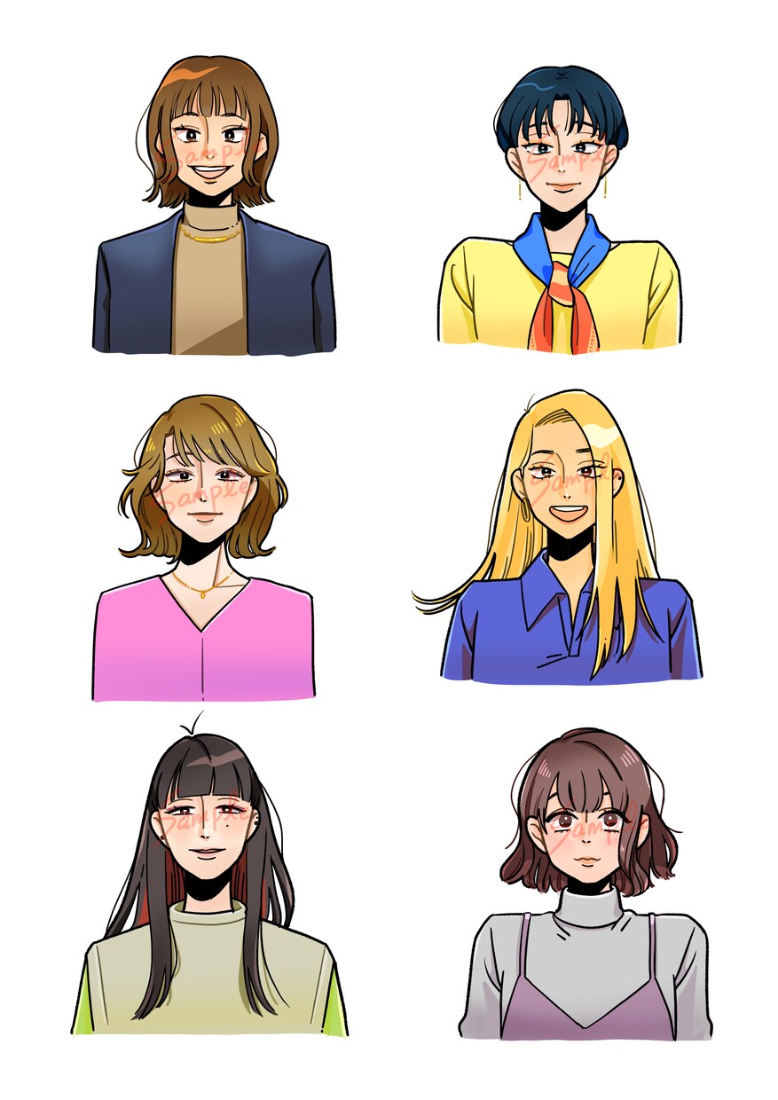商用可【SNSアイコン用イラスト】作成いたします はっきりとした信頼感のあるイラストアイコンはいかがですか？ イメージ5