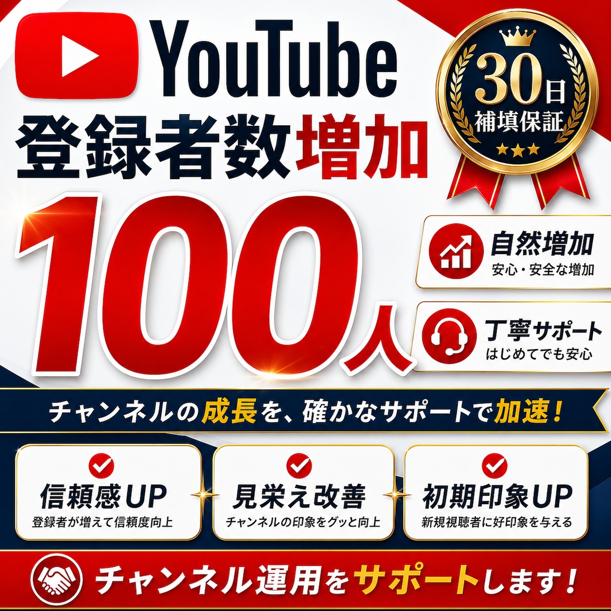 目指せYouTube収益化！登録者数増やします YouTubeチャンネル登録者増加人数調整可能！ イメージ1