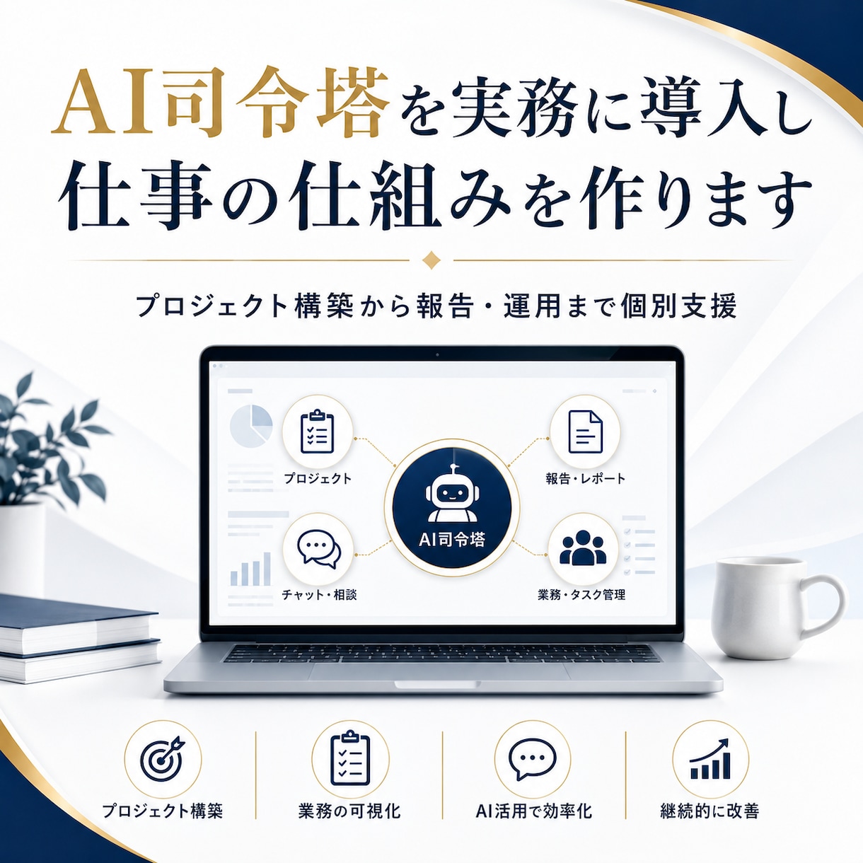AI司令塔を実務に導入し仕事の仕組みを作ります プロジェクト構築から報告・運用まで個別に整えます イメージ1