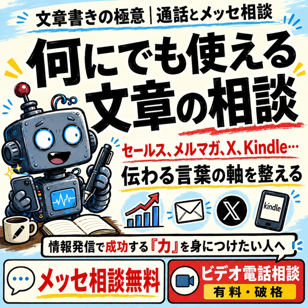 文章書きの極意｜通話とメッセ相談します セールス、メルマガ、X、Kindle…何にでも使える文章書き イメージ3