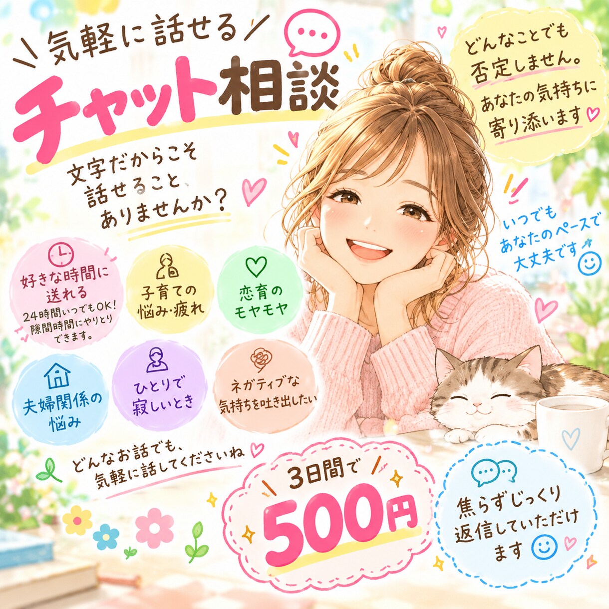あなたの気持ち、チャットで受け止めます 誰かに話したい。電話するほどではない。気軽にお話しませんか？ イメージ1