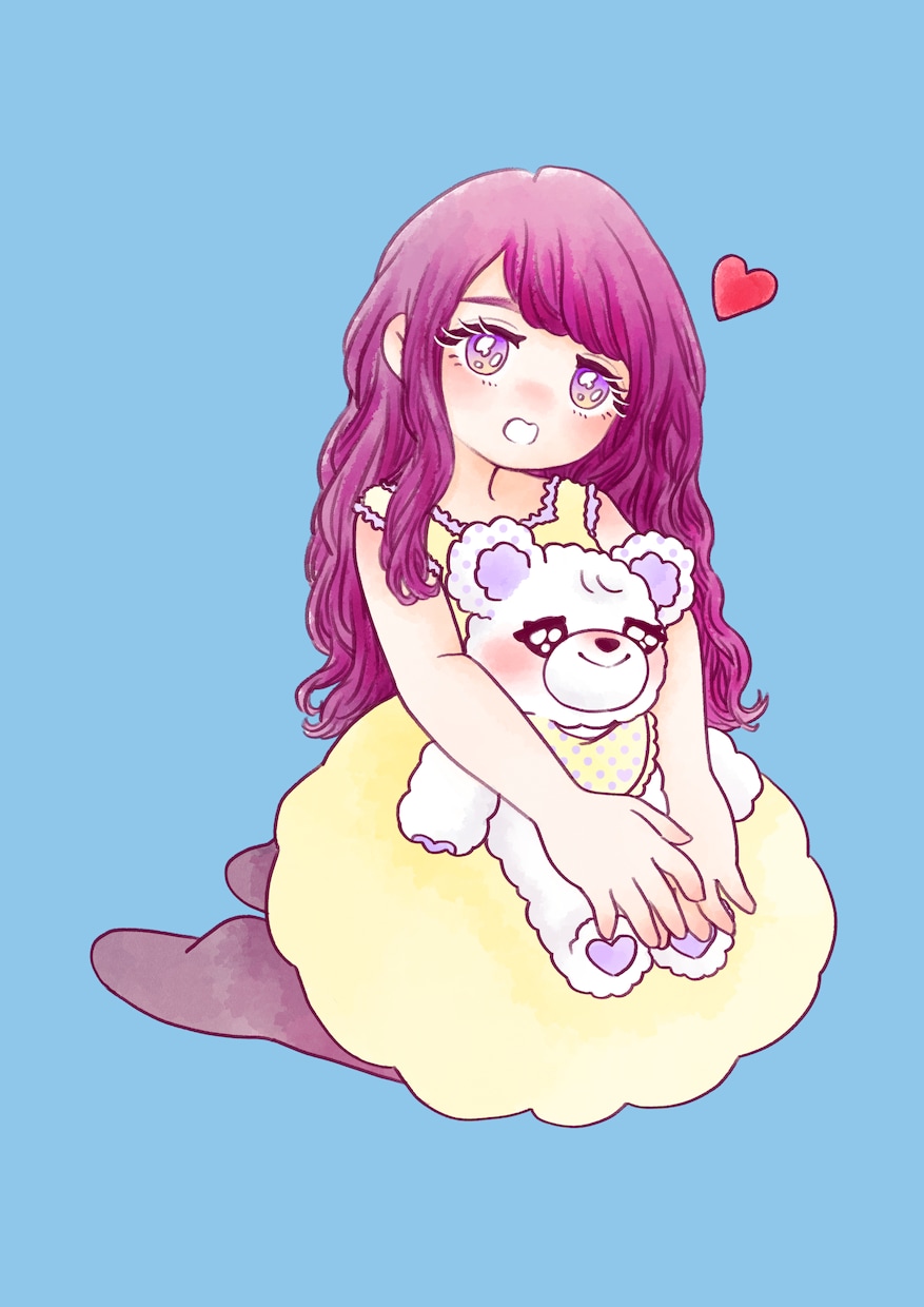 可愛い水彩画チックの女の子イラスト、描きます 可愛い女の子イラストで、SNSをしたら毎日楽しい❣️ イメージ8
