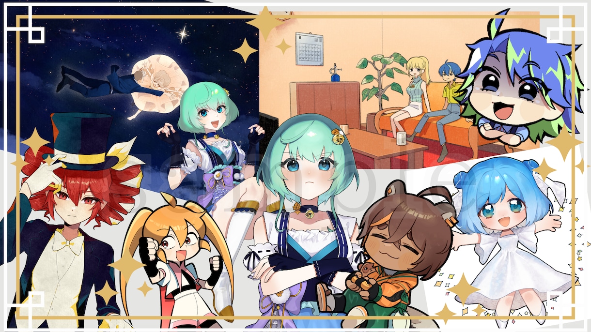 MV・サムネ等に使えるオリジナルの一枚絵描きます 分かりやすい料金表でスムーズにやり取りできます! イメージ1