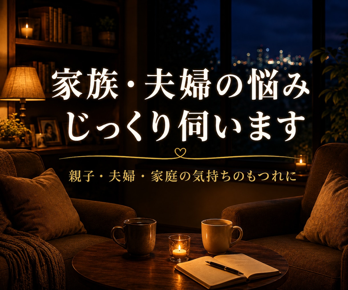 家族・夫婦の悩みをじっくり伺います 親子・夫婦・家庭の悩みを落ち着いてお聴きします イメージ1