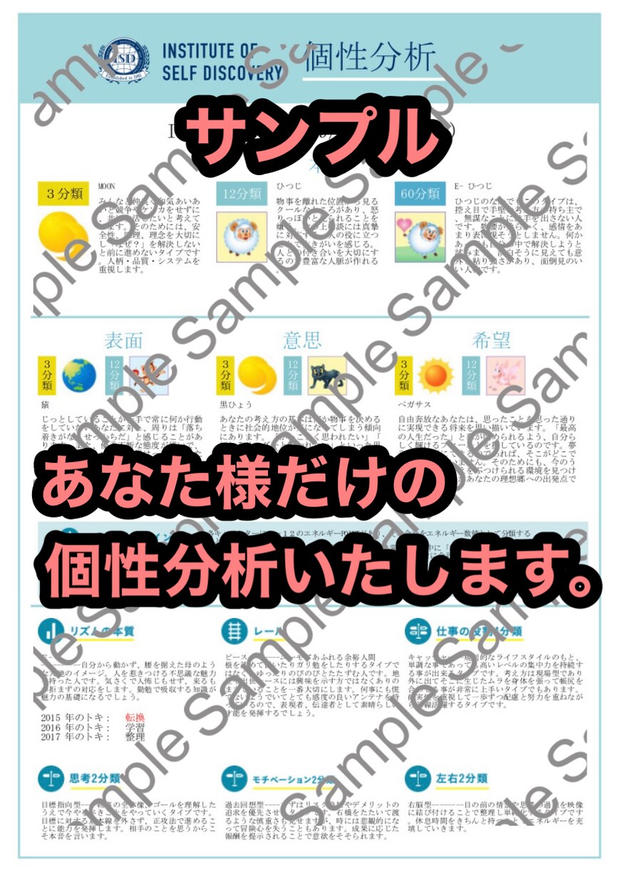 持って生まれた才能を分析します 【東洋哲学、どうぶつ占い】この世に生まれた個性をどう活かすか イメージ3