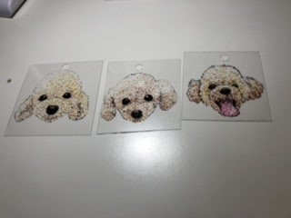 プードルちゃんのアクリルキーホルダーつくります 点描画風で写真よりリアルに！！プックリかわいい！ イメージ3