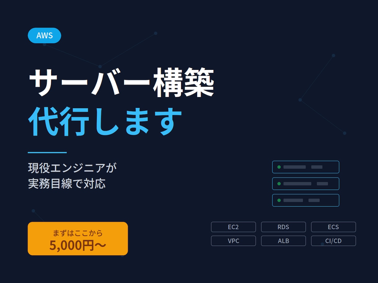 現役エンジニアがAWSサーバー構築を代行します VPCやECSなどWeb向けAWS環境を実務目線で構築 イメージ1