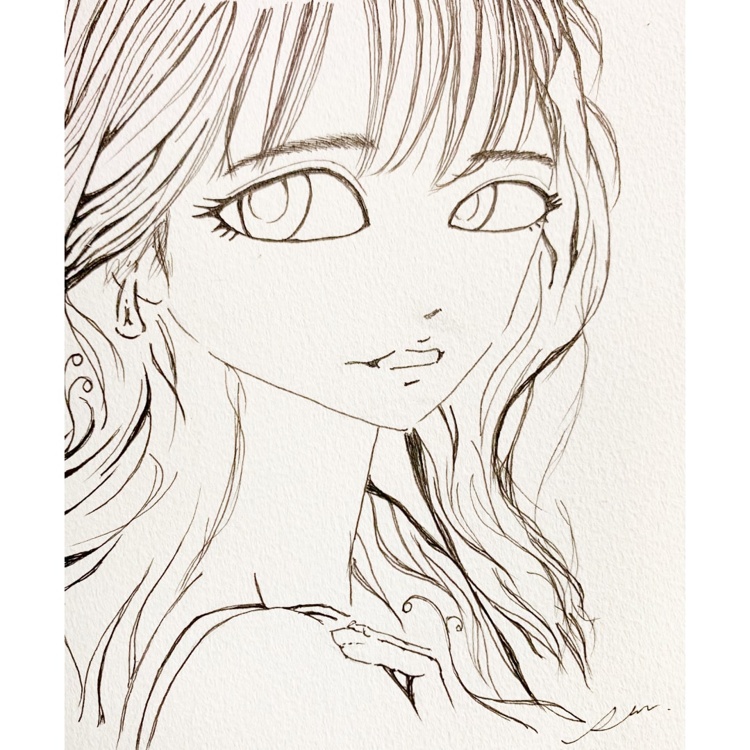 写真からゆるふわな似顔ドローイングをお描きします ご自宅に、贈り物に。繊細な線で描く、あなただけの原画 イメージ10