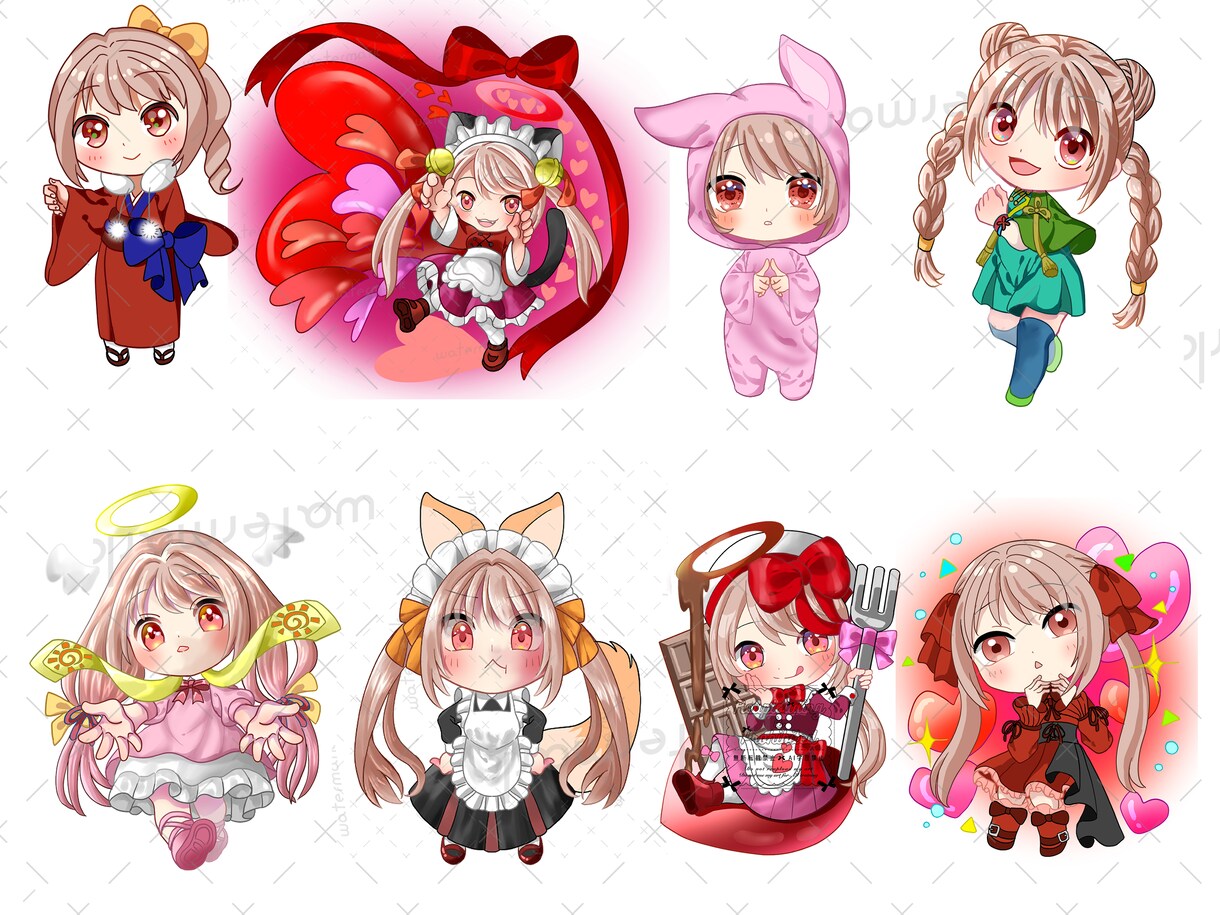 ミニキャライラスト、動画用サムネイルも描きます あなただけのオリジナルミニキャラ描きます！作風も様々ご用意！ イメージ1