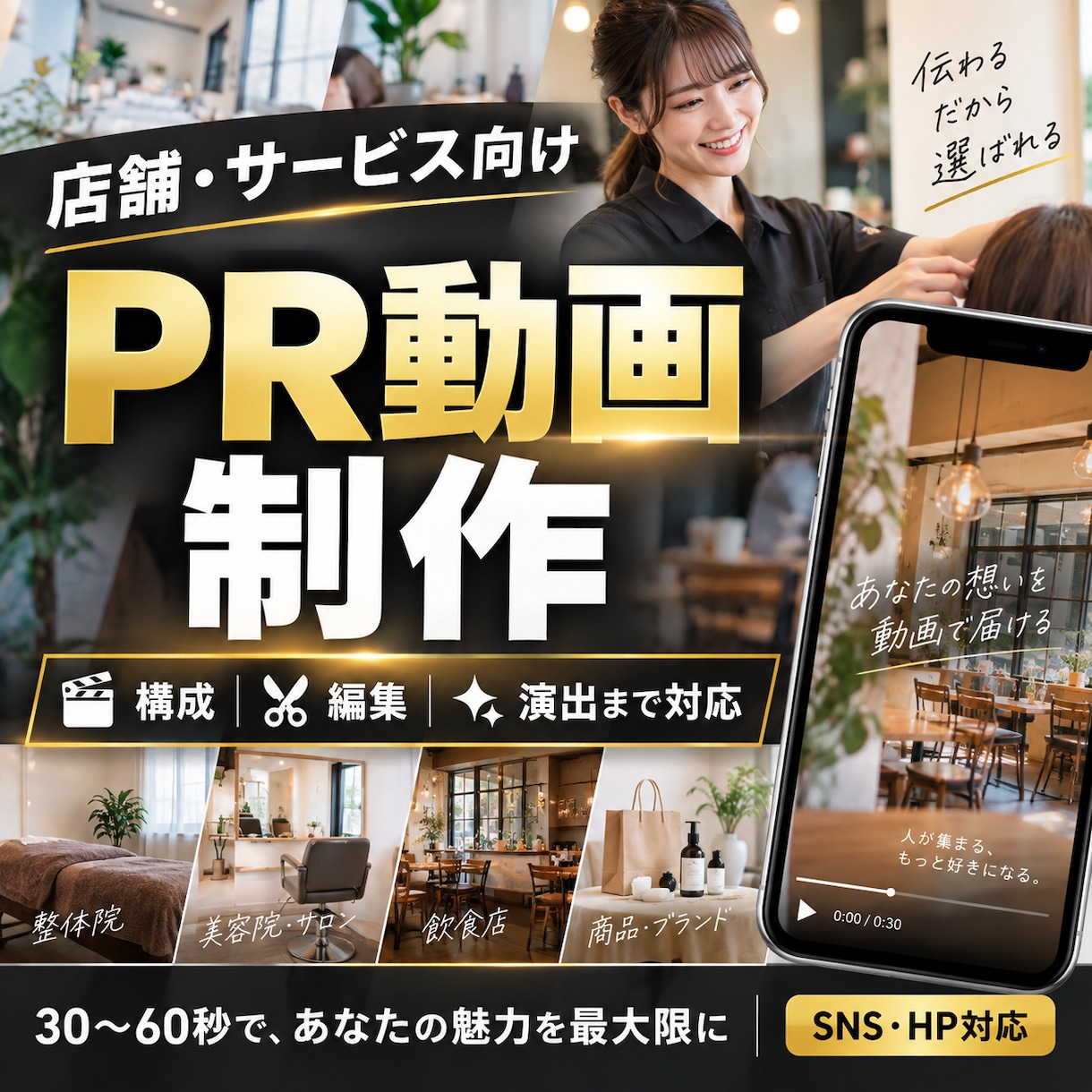 店舗・サービスの魅力を伝えるPR動画を制作します 素材を活かして魅力が伝わるPR動画を制作します イメージ1