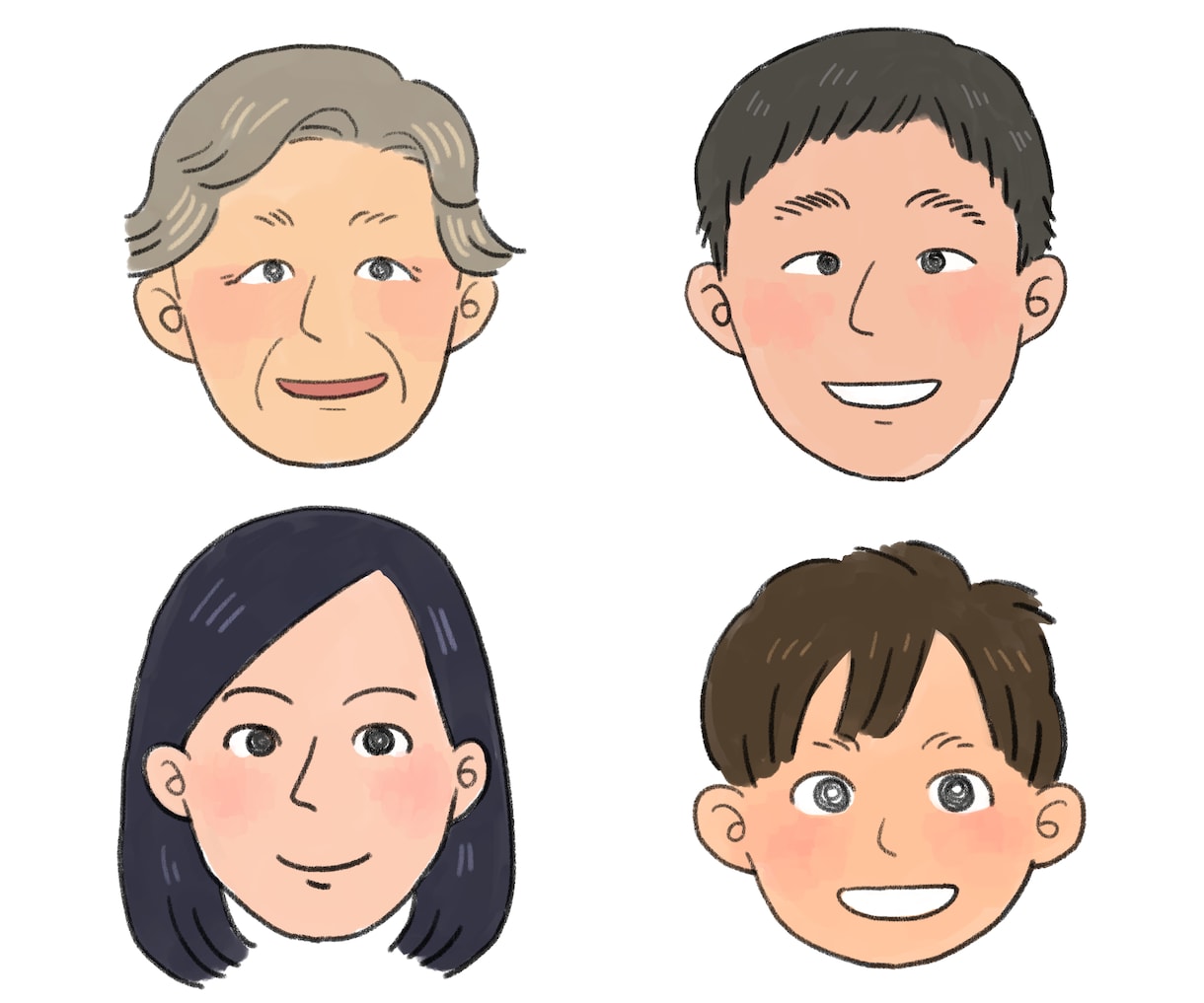 やさしいタッチの似顔絵アイコンを制作します 温かみのある線と色で、 安心感を与える似顔絵をお描きします。 イメージ1