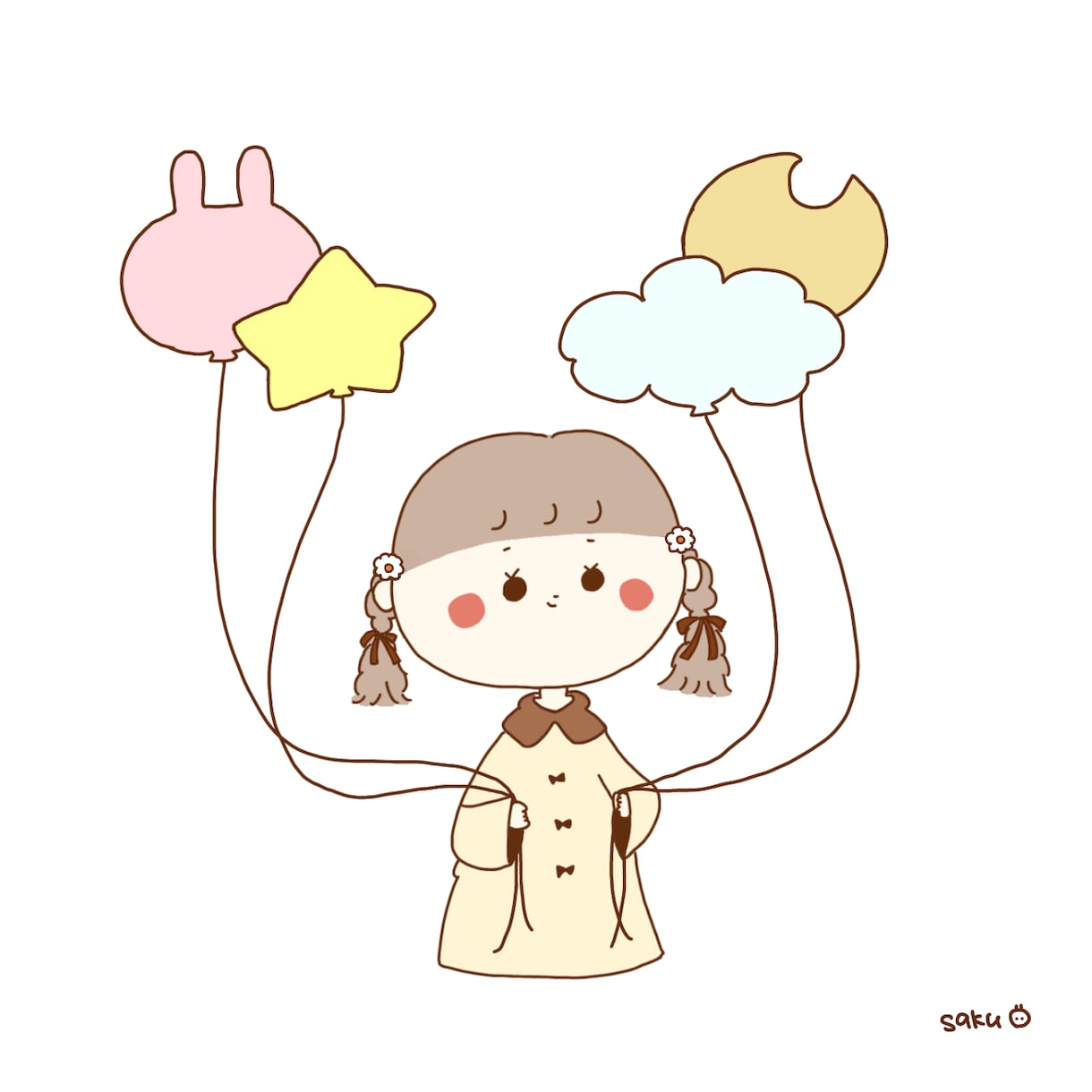 ゆるかわな動物・女の子のイラスト描きます やさしい色合いの、ゆるくてかわいいイラストを制作します。 イメージ5