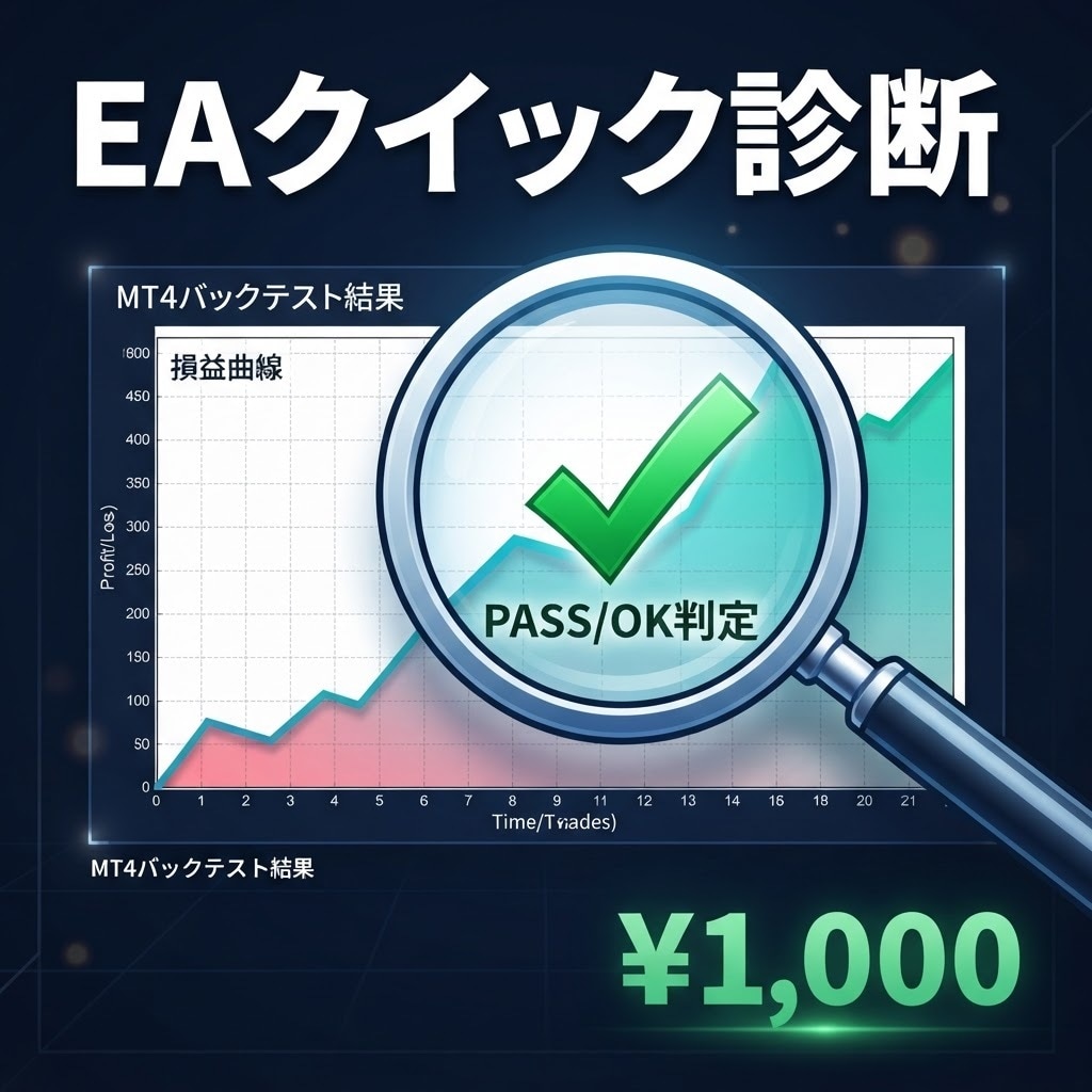 EAの成績、本当に信頼できるか検証します レポート数字だけで1営業日で判定します イメージ1