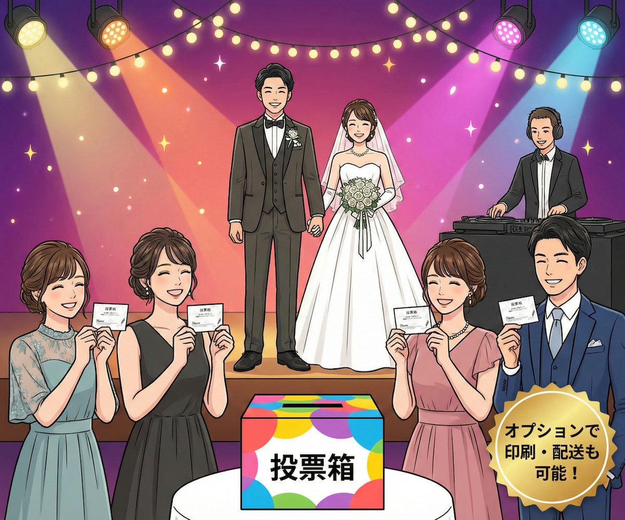結婚式で人気！曲当てクイズ＆投票用紙を作成します 準備は曲を選ぶだけ♪ゲスト参加型の楽しい演出を丸投げ対応◎ イメージ4