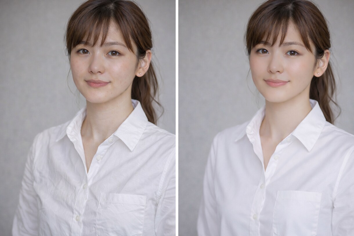 顔写真を自然にレタッチします やりすぎない、清潔感のある仕上がり イメージ3