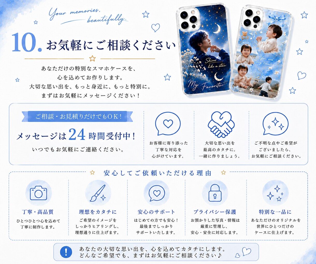写真や画像でスマホケース用デザイン作ります お気に入りの写真や画像をデザイン♪ イメージ10
