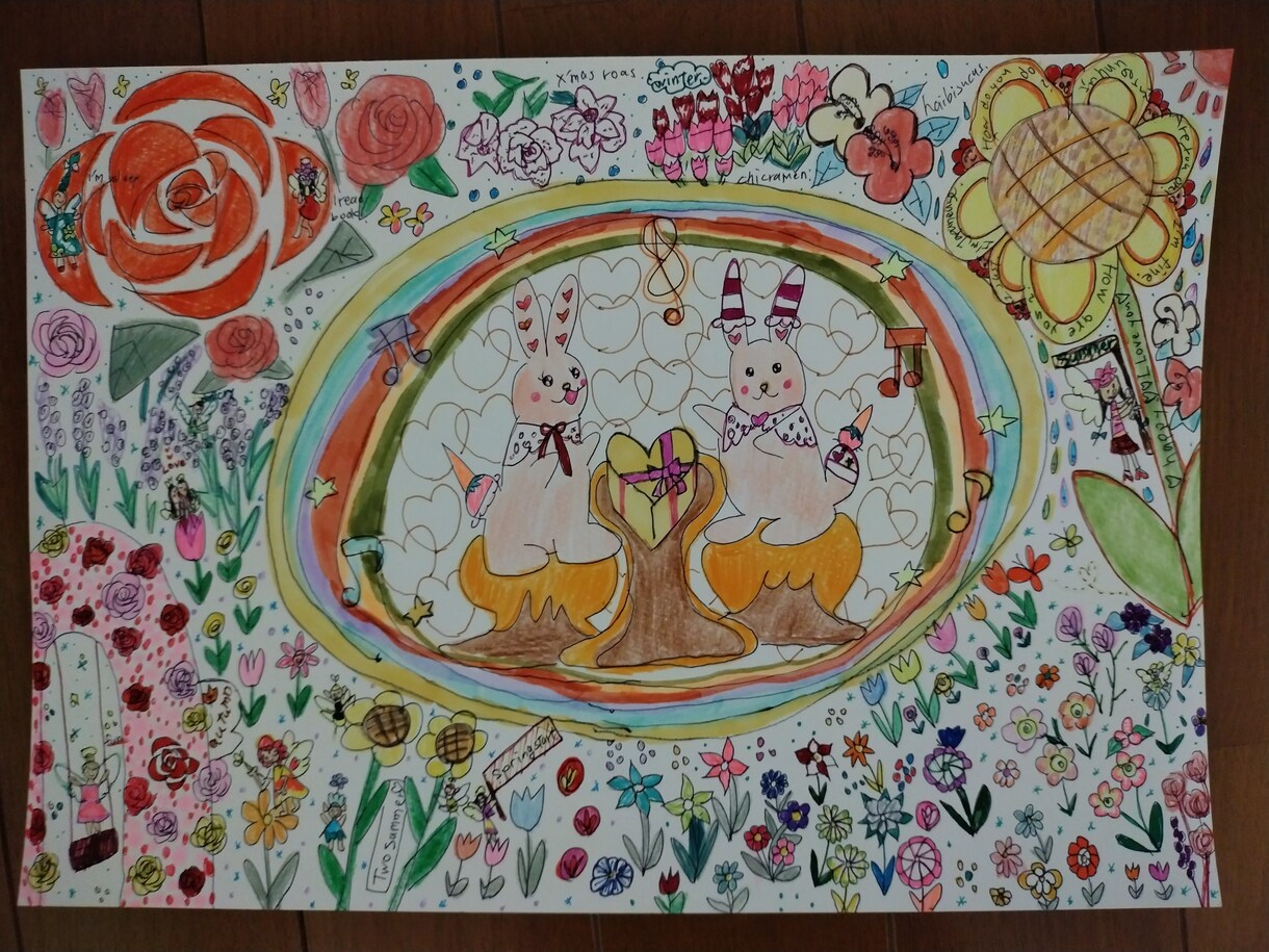 カラフルでかわいいポストカードを描きます 部屋に飾ると明るく!ポストカード、似顔絵!アナログです。 イメージ1