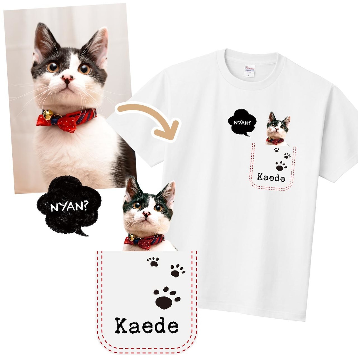 うちの子写真でポケット☆Ｔシャツをお作りします 〜スマホで撮った写真でもイケるかも♡ イメージ4