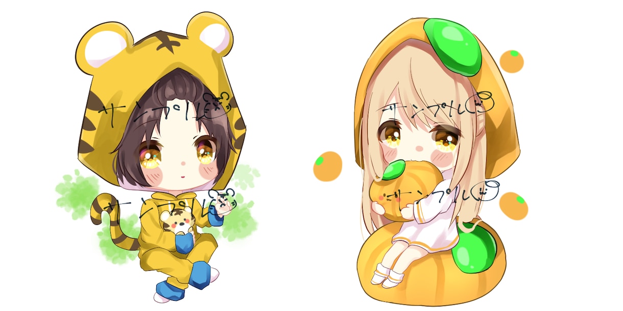 可愛らしいアイコンイラスト描きます キャラクターにお好きな着ぐるみやパーカーをお着せします！ イメージ9