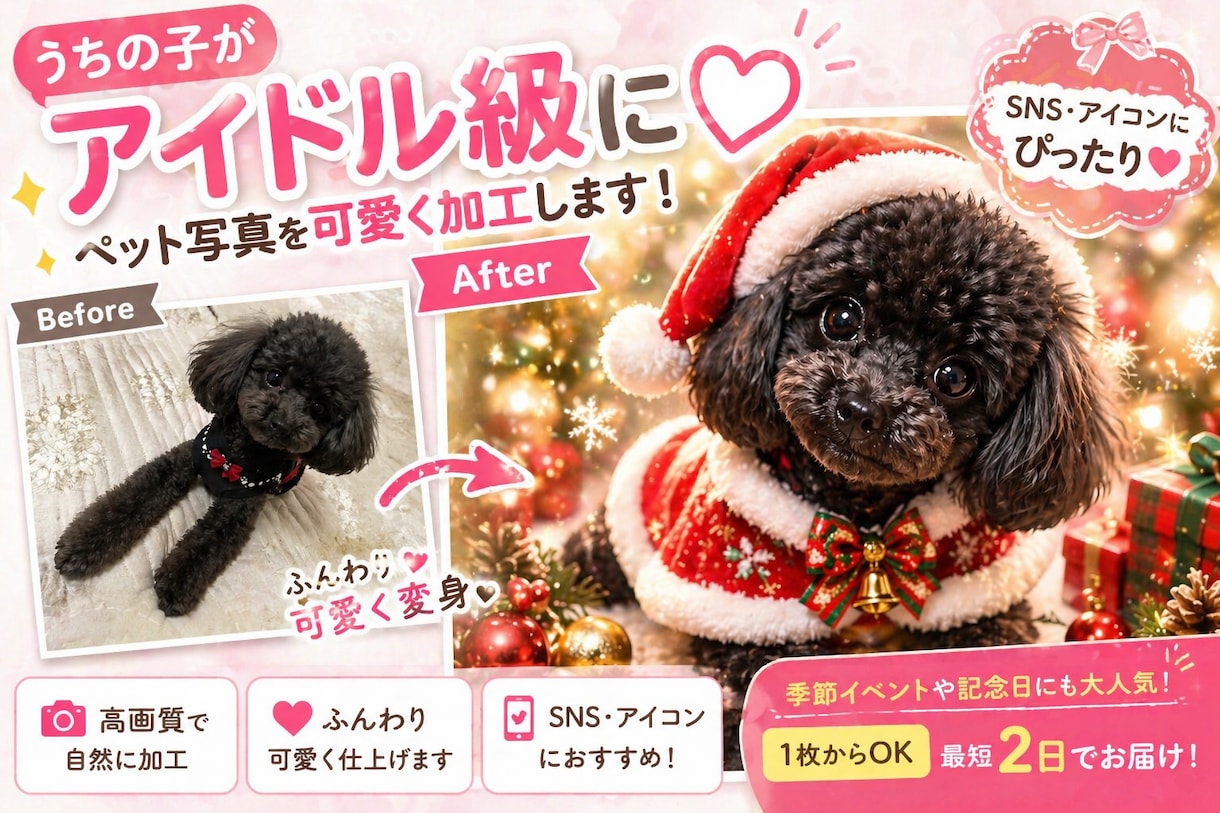 ペット写真を季節イベント風の可愛いアイコンにします 季節イベントや動きも対応OK！SNS映えします イメージ1