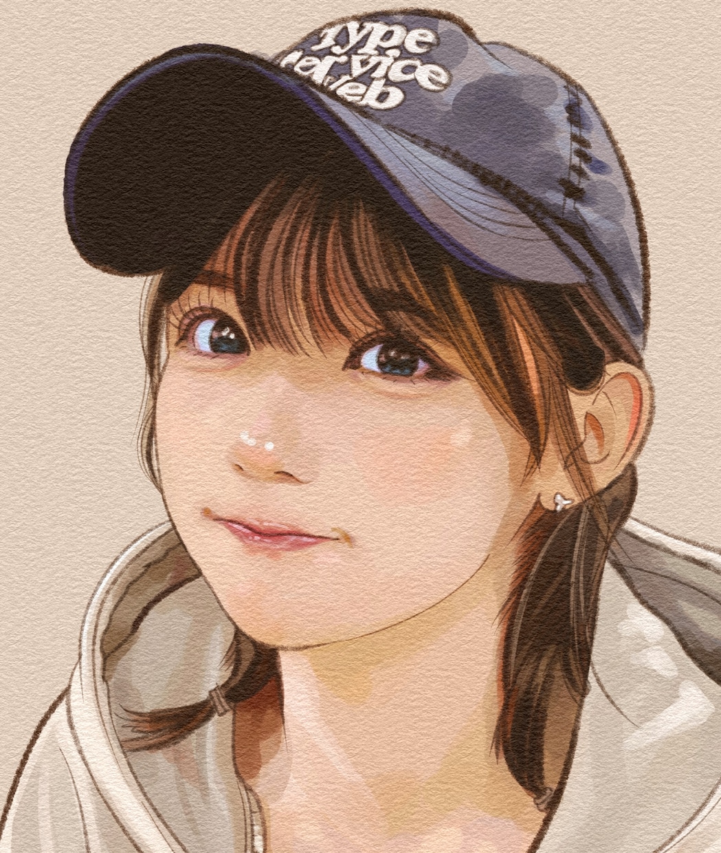 キャンバスのような質感のある似顔絵を描きます シックで温かみのある落ち着いたイラストをどうぞ。 イメージ6