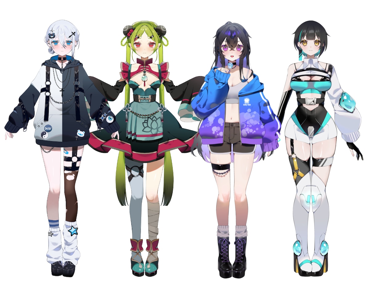 VtuberLive2Dパーツ分けイラスト描きます 肉感のある女の子、サブカル、地雷系などの衣装デザインが得意 イメージ1